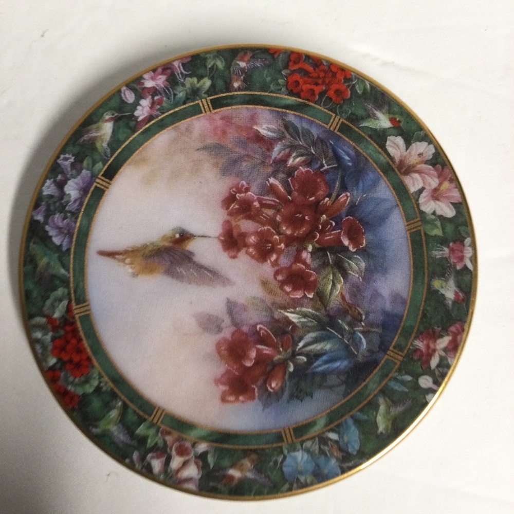 Bradford Edition Lena Liu “The Allen’s Hummingbird” Floral Mini-Plate #8